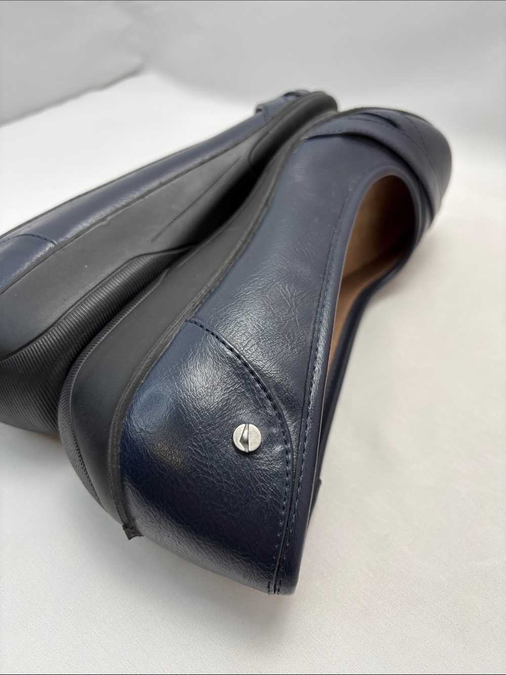 Life Stride Memory Foam Women 8.5 Navy Leather Slip-On Ballet Flats#410 - Picture 10 of 14